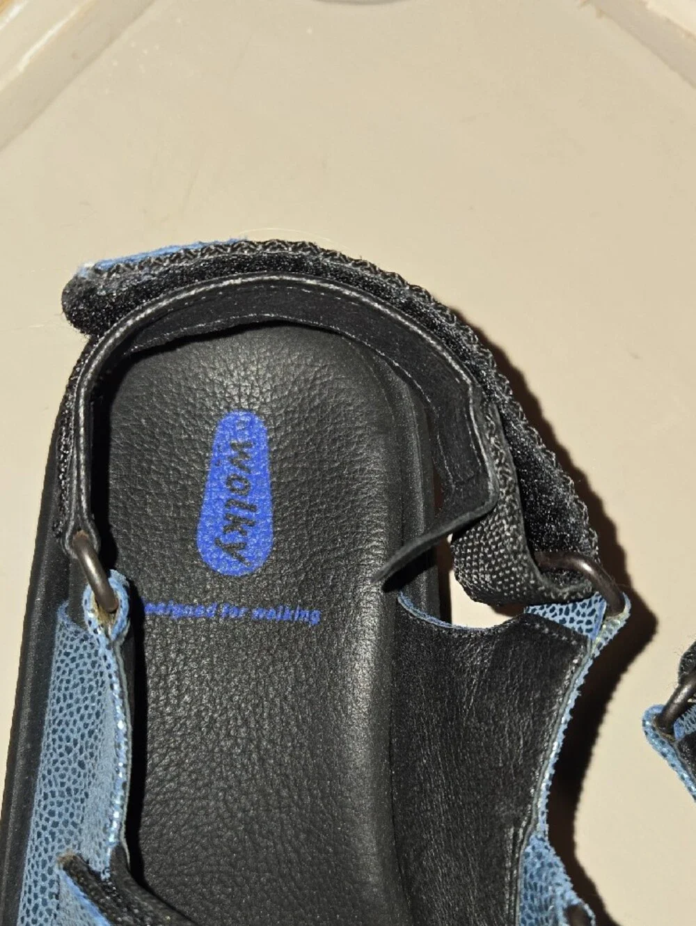Wolky Jewel Metallic Blue Women's Adjustable Strap Sandals